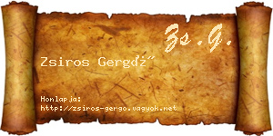 Zsiros Gergő névjegykártya